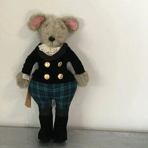 Rare Vintage Little Folk "Mouse  Louis" Plush, Victorian Edwardian Costume, 14"